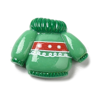 Кабошоны из непрозрачной смолы с рождественской тематикой RESI-E043-01O-1