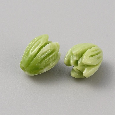 Непрозрачные бусины из цветочной розы из смолы RESI-TAC0022-01K-1