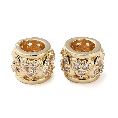 Стойка покрытие латунь с кубическим цирконием европейские бусины KK-M269-15G-1