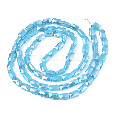 Гальванизировать непрозрачные сплошной цвет стеклянные бусы пряди EGLA-N002-25-A04-1