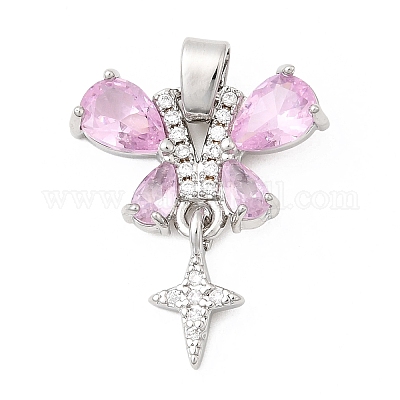 Латунные микро проложить кубического циркония подвески KK-C141-03P-1