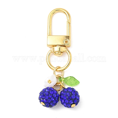 Украшения из полимерной глины со стразами вишневый кулон HJEW-JM03269-02-1