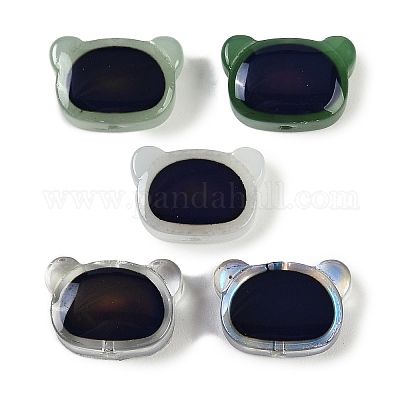 Двухцветные стеклянные бусины для настроения GLAA-Z007-09-1