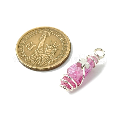 2 шт. подвески из натурального кварцевого кристалла с гальваническим покрытием PALLOY-JF03170-02-1