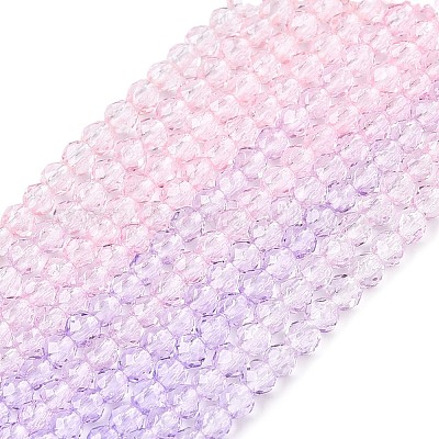 Прозрачный градиент цвета стеклянные бусины пряди GLAA-G101-2mm-18-1