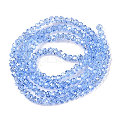 Стеклянные бусины с гальваническим покрытием  EGLA-A044-T1mm-A14-1