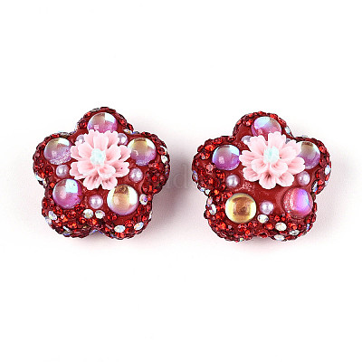 Полимерная глина в форме цветка со стразами CLAY-U023-01A-1