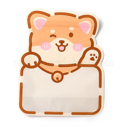 漫画のプラスチック製ジップロックバッグ 保存袋 セルフシールバッグ トップシール 窓付き 砂茶色 犬の模様 2x16x0 15cmの通販 Jp Pandahall Com