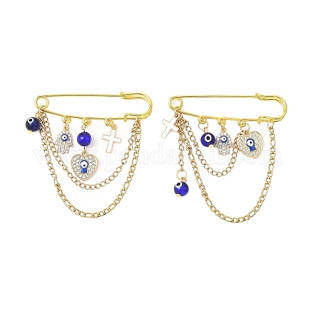 Булавки для килта с синим эмалевым сплавом от сглаза JEWB-BR00197-1