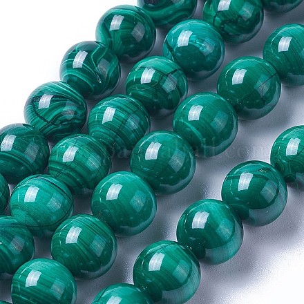 Chapelets de perles en malachite synthétique G-F627-09-D-1