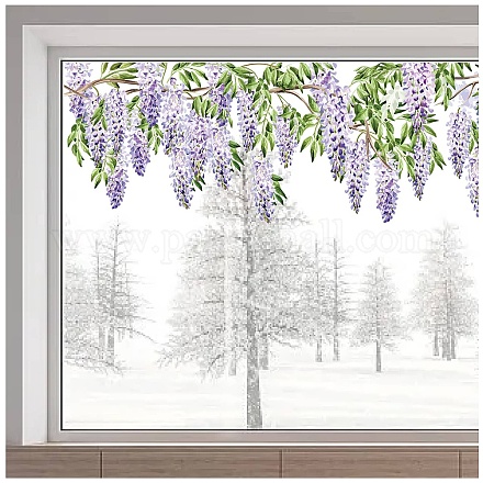 Gorgecraft 118x39 cm grande finestra glicine si aggrappa estate fiore viola  appeso rami di vite foglia