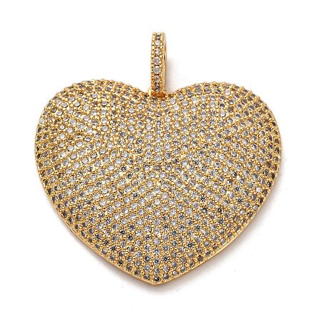 Латунные микропаве прозрачные подвески с фианитом KK-U076-22G-1