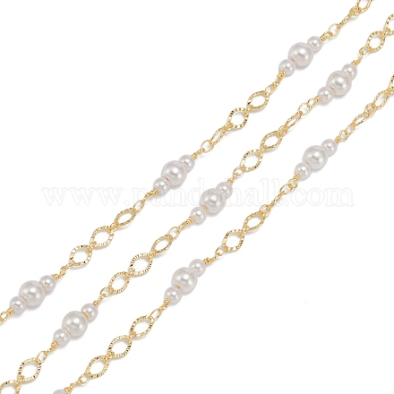 Handmade CCB Plastic Imitation Pearl Beaded Chains CHC-K011-23G-1