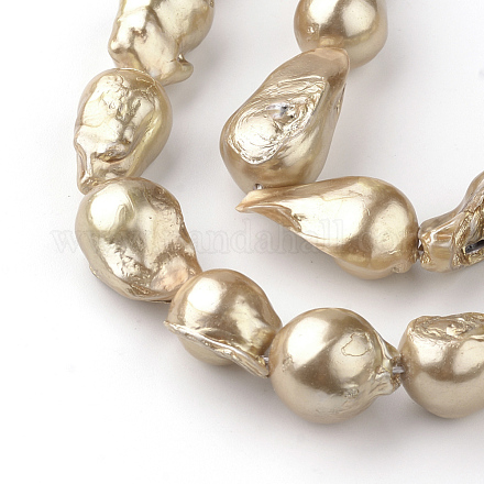 Natural Baroque Pearl Keshi Pearl Beads Strands PEAR-R064-45-1