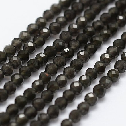 Natürlichen Obsidian Perlen Stränge X-G-K185-15-1