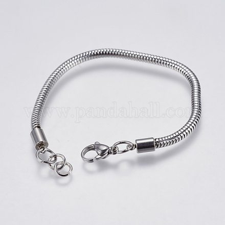 304 bracciale tondo in acciaio inossidabile con catena a serpente X-STAS-F139-056P-B-1