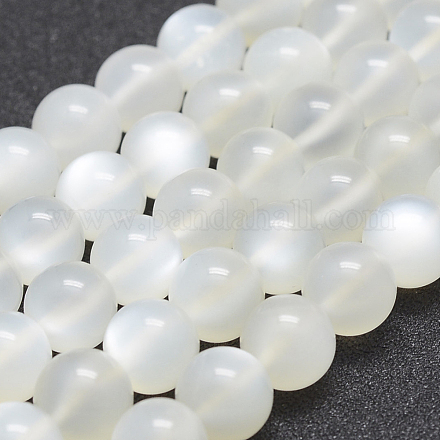Naturelles perles pierre de lune blanc brins G-J373-13-10mm-1