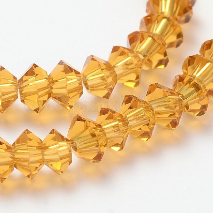 Faceted Bicone Transparent Glass Bead Strands GLAA-J082-A02-1