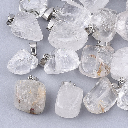 Pendentifs de cristal de quartz naturel G-Q996-10-1