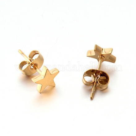 304 Stainless Steel Ear Studs EJEW-P045-05G-1