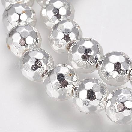 Chapelets de perle en hématite synthétique sans magnétique de grade AA G-G652-15S-1