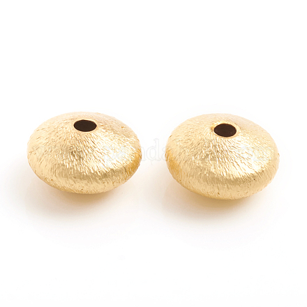 Perles texturées en laiton de style mat X-KK-L155-10B-1