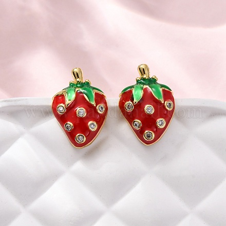 Латунные микро проложить серьги стержня кубического циркония EJEW-D322-05G-01-1