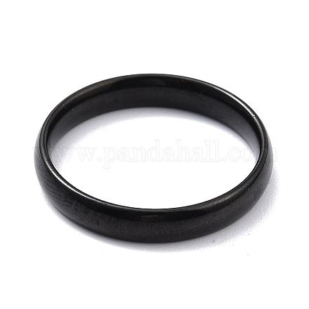 Ion Plating(IP) 304 Stainless Steel Simple Plain Band Finger Ring for Women RJEW-B036-06EB-1