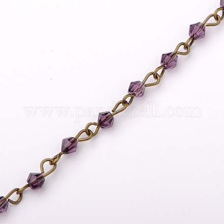 Ручной конус стеклянные бусы цепи для ожерелья браслеты делает AJEW-JB00049-02-1
