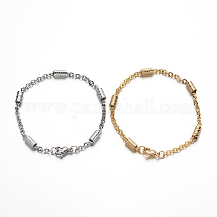 304 Stainless Steel Cable Chain Bracelets BJEW-M125-02-1