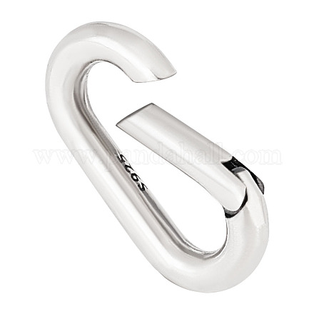 1 шт. застежка из 925-х пружинных колец из стерлингового серебра с родиевым покрытием STER-PH0002-26-1