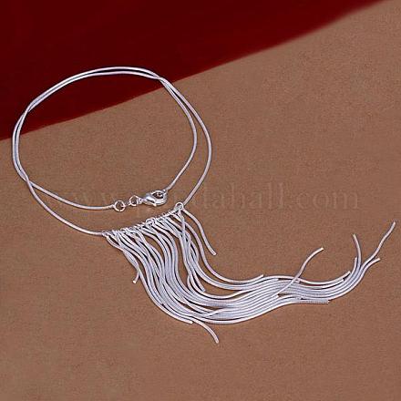 Популярные серебряные латунные ожерелья-нагрудники в виде змеиной цепочки с цветным покрытием NJEW-BB12676-1