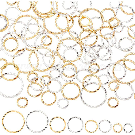 BENECREAT 80 Pcs Real 24k Gold Plated Earrings Findings Hoops 925 Silver Plated Hoop Earrings 8 Styles Open Baffle Earring Hoops for Jewelry Making KK-BC0009-03-1