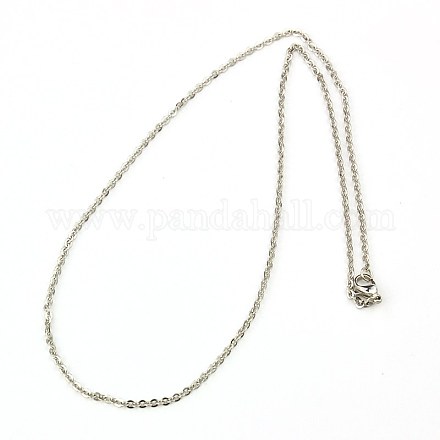 304ステンレス鋼製のネックレス女性のアズキチェーンネックレス  ステンレス鋼色  14.9インチ（37.8cm） X-NJEW-C079-01A-1