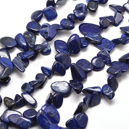 Natural Lapis Lazuli Chip Bead Strands G-M204-07-1