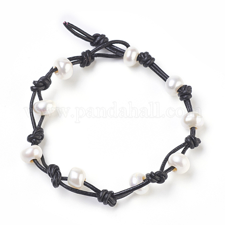 Natural Pearl Bracelets BJEW-JB03828-04-1