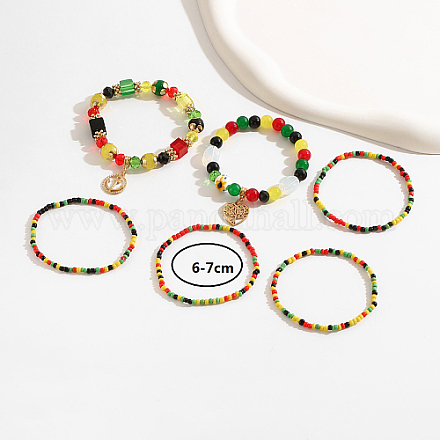 6 pièces 6 ensembles de bracelets empilables de style WS7366-1