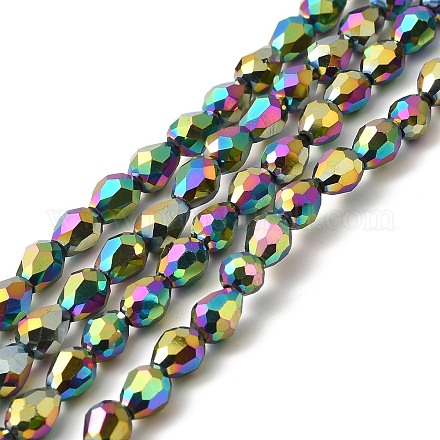Chapelets de perles en verre électroplaqué EGLA-R045-7x6mm-03-1
