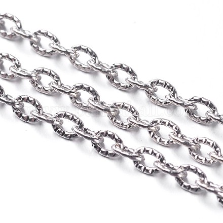 Lead Free & Nickel Free Iron Textured Cable Chains CHT104Y-NF-1