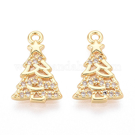 Латунные микропаве прозрачные подвески с фианитом KK-T077-45G-1