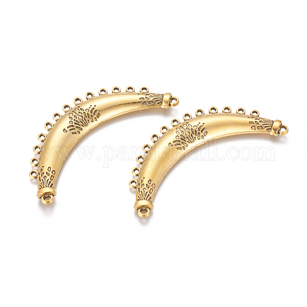 Tibetan Style Alloy Crescent Chandelier Components Links TIBE-S217-AG-NR-1