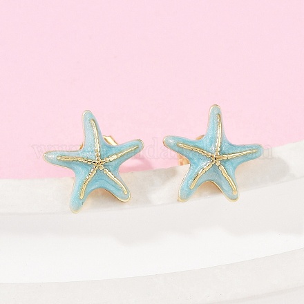 Серьги-гвоздики из латуни EJEW-R032-07G-01-1