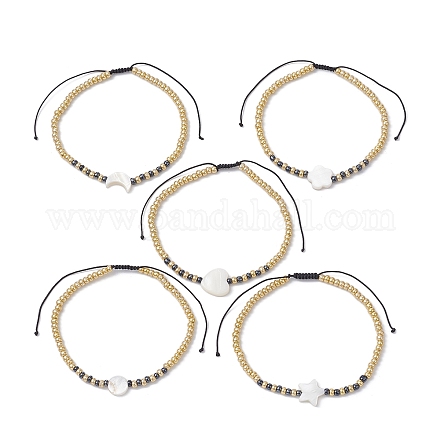 Braccialetti di perline intrecciate con perline di vetro BJEW-JB09867-1