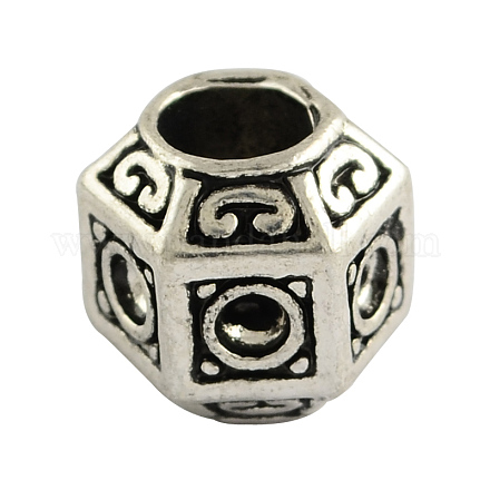 Perles européennes de strass de grand trou en alliage de style tibétain TIBEB-7846-AS-NR-1