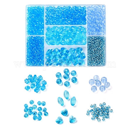 Kits de fabrication de bijoux bricolage série bleu ciel clair DIY-YW0002-94F-1