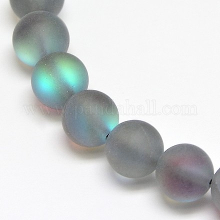 Chapelets de perles en pierre de lune synthétique G-M049-6mm-01C-1