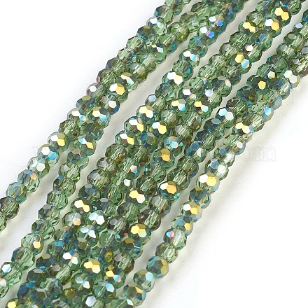 Chapelets de perles en verre électroplaqué EGLA-D021-25-1