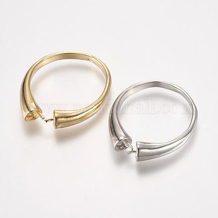 カフスラックメッキ真鍮の指のリングのセッティング  片穴パーツ用  ミックスカラー  20mm KK-K169-022-1