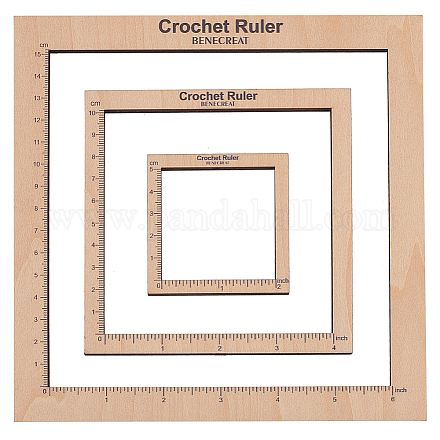 Règle au crochet à cadre carré en bois DIY-WH0033-89-1