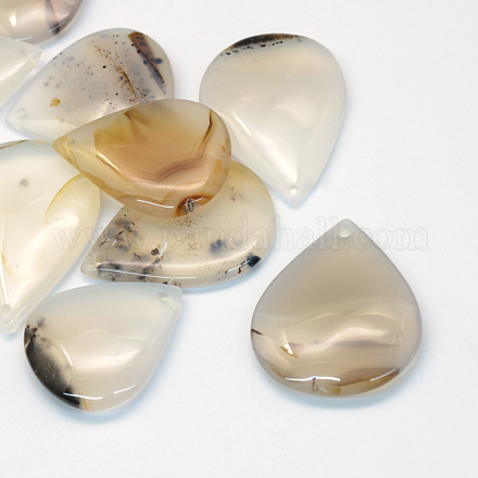 Teardrop Natural Striped Agate/Banded Agate Pendants G-R347-13-1